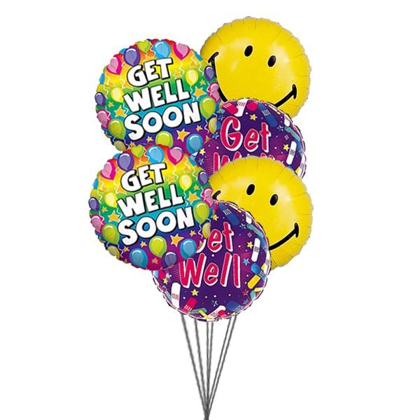 Get Well Soon mylar balloon bouquet