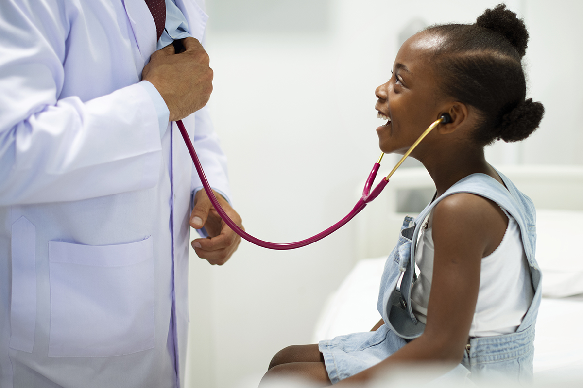 Health screenings help kids stay healthy, like this little girl, who is visiting her doctor for a checkup